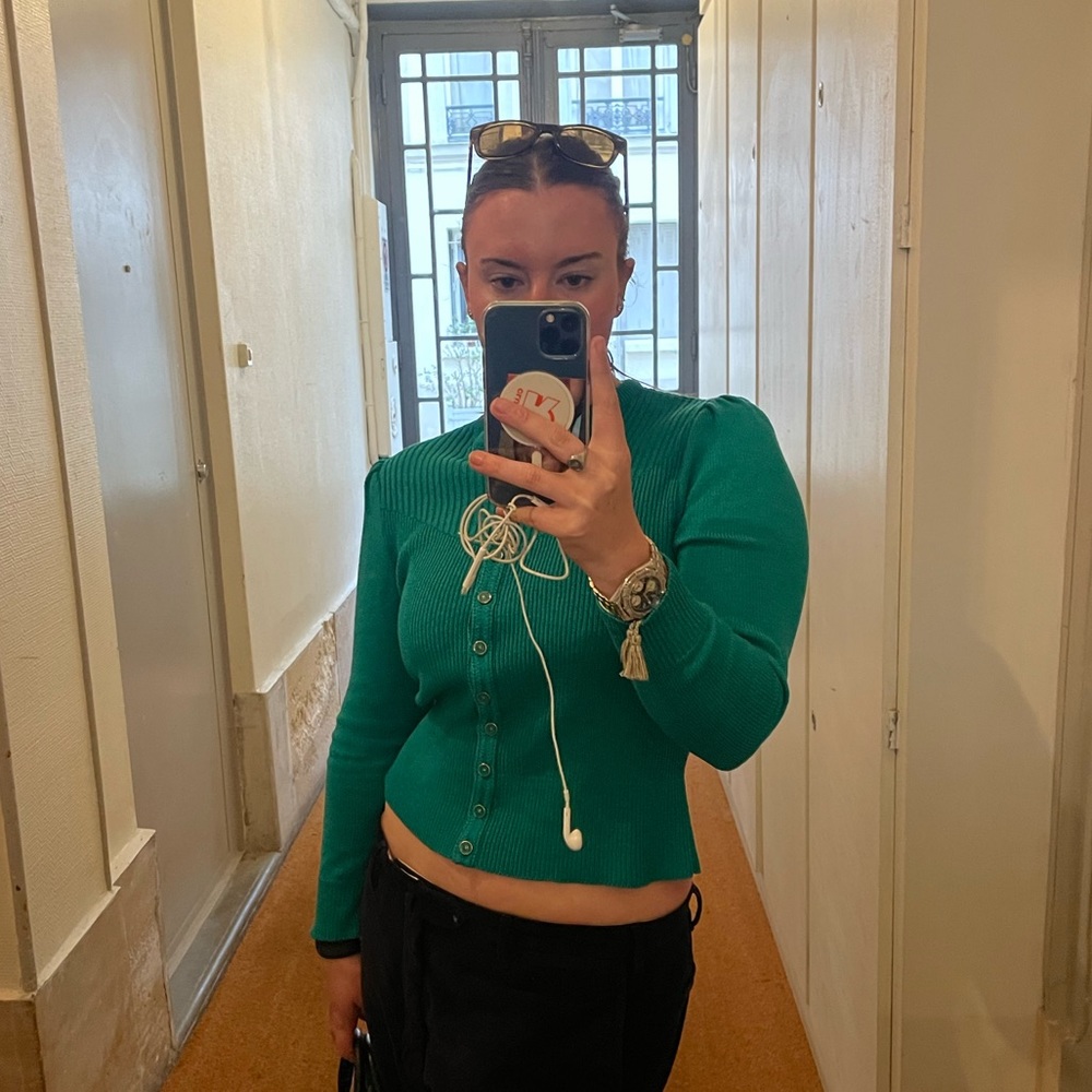 Green Oscar de la Renta sweater